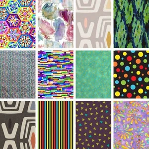Cotton Abstract Pattern Fabric Prints FAT QUARTERS QUILTING BUNTING DECOR CRAFT - Picture 1 of 23