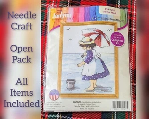 Janlynn AT THE BEACH Counted Cross Stitch Kit 5" x 7" New But Open Pack - Picture 1 of 4