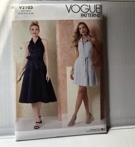 Vogue Patterns V2103 Misses Dress In Two Lengths and Tie Belt. Sizes 8-16 Uncut - Picture 1 of 2