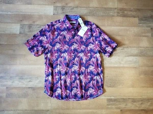 "TOMMY BAHAMA Hombre Mediana "FENUA FRONDS"" OCEAN DEEP Camisa TOTALMENTE NUEVA - Imagen 1 de 4