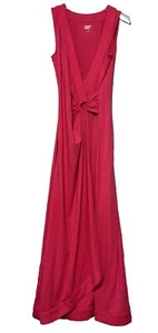 Maxi vestido Lands End para mujer talla XS rosa envolvente sintético cuello en V sin mangas elástico - Imagen 1 de 12