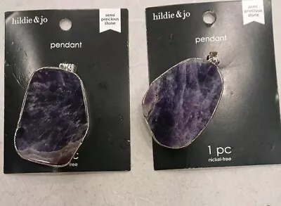 Hilde & Jo PENDANTS PURPLE GLASSES . Set Of 2 - Image 1 of 4