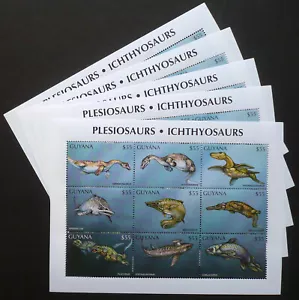 5 x Guyana 1996 Mi. 6124-32 KB ** MNH Prähistorische Tiere Prehistoric Fauna - Bild 1 von 2