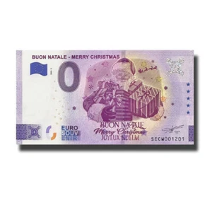 0 Euro Souvenir Banknote Buon Natale Merry Christmas Italy SECW 2022-3 Scheine - Picture 1 of 3