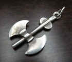 Fajny vintage solidne srebro szterlingowe gotycki fantasy topór bojowy wisiorek / charm LOTR