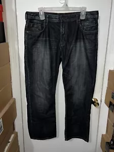 Jeans neri dritti da uomo indossati 1 in perfette condizioni Buffalo David Bitton Driven taglia 40x30 - Foto 1 di 9