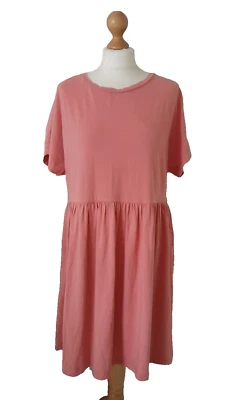 ИЗДЕЛИЯ коралловый лосось розовый халат футболка платье свободного кроя эластичный размер M 12 / 14 - Изображение 1 из 4