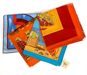 Four Hermes Cotton Scarves - Picture 1 of 6