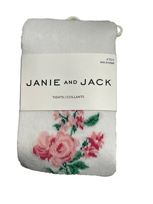Janie and Jack Floral White Tights Size 2-3 years New with tags - Image 1 of 3