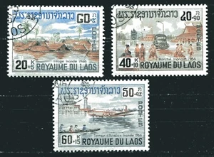 LAOS 1967, MEKONG DELTA FLOOD, Scott B6-B8, VERY LIGHT USED - Picture 1 of 1