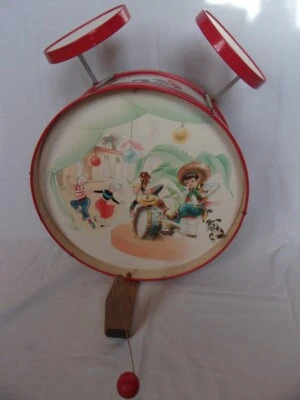 jouet ancien en tôle batterie percussion tambour décor enfant - Photo 1/4