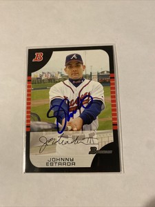 2005 Bowman #9 Johnny Estrada Autographed Signed Atlanta Braves