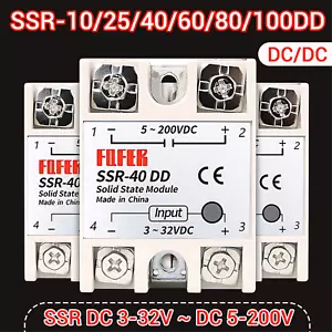10/25/40/60/80/100A Einzelphase Halbleiterrelais Modul SSR DC 3-32V BIS 5-200V - Bild 1 von 12