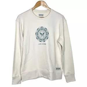 Life Is Good Schmetterlinge Grafik Sweatshirt Creme Damen M Natur Boho Freizeit - Bild 1 von 7