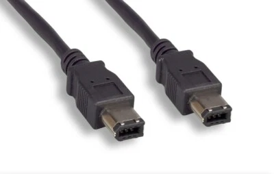 6-Pin Male to 6-Pin Male IEEE-1394a Firewire-400 Shielded Cable, Black - Image 1 of 2