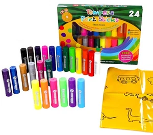 24‑Colour Washable Paint Sticks – Mess‑Free, Quick‑Dry Solid Paint for Kids - Picture 1 of 8