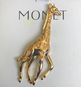 Vintage MONET Giraffe Brosche Anstecknadel mit Strass im Originalkarton - Bild 1 von 5