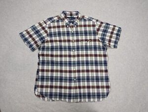 Ralph Lauren Polo Shirt Mens Extra Large Plaid Madras Short Sleeve Preppy Pocket
