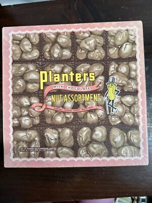 RARE 1950’s Planters Milk Chocolate Nut Assortment Pink Empty Box - Image 1 of 4