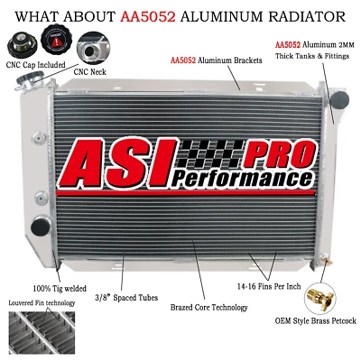 For  1969-1973 Ford Mustang/LTD,Mercury Marquis 4 Row aircraft Aluminum Radiator Foto 1 de 4