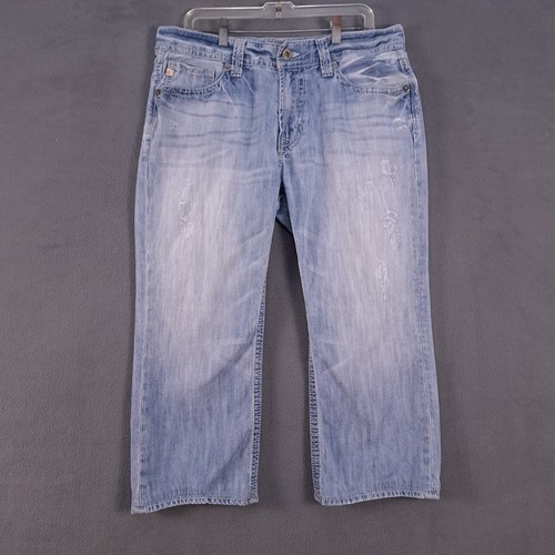 Big Star Jeans Mens 36 Blue Denim Pioneer Regular Bootcut Distress