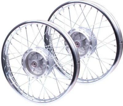 2x Rad Speichenrad Felge Simson S51 S50 KR51 Schwalbe S70 Chrom Star 1,6x16 SR4 - Bild 1 von 3