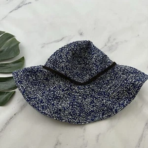 Duluth Trading Co Womens Packable Floppy Sun Hat Size L/XL Blue Floral Gardening - Picture 1 of 5