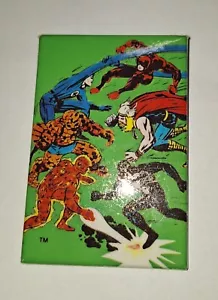 Avengers vs FF Vintage 1986 Marvel Comics Pin Back Button Rectangle - Picture 1 of 2