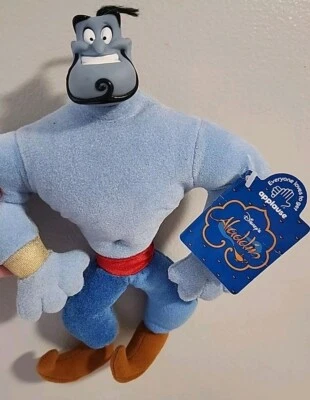 "Muñeco de peluche vintage años 90 Disney Aladdin Genie 10"" cabeza de vinilo aplausos nuevo con etiquetas" Foto 1 de 4