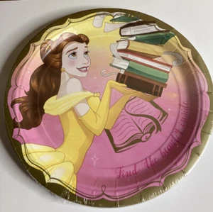DISNEY Princess Belle Beauty And The Beast Paper Plates (8) Party Supplies New - Picture 1 of 3