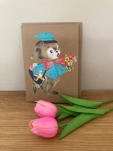 Beautiful Vintage Handmade Greetings Card Ephemera collage kitsch retro - Picture 1 of 4