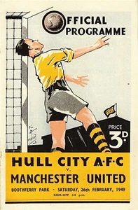 HULL CITY v Manchester United (FA Cup) 1948/1949 - Programa Fútbol - Imagen 1 de 1