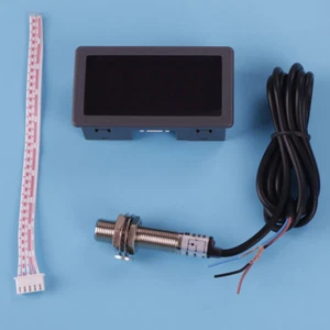 1Pc tachometer 4 digital red led tach rpm speed meter with hall switch se'WW - Picture 1 of 6