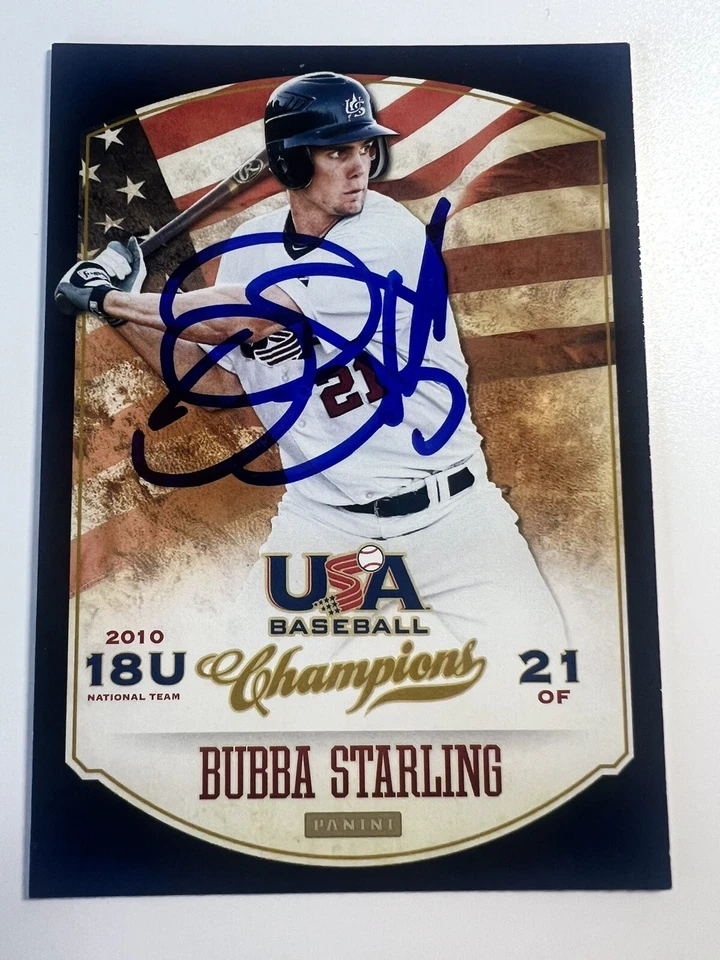 2013 Panini USA Champions 100 Signed Bubba Starling USA  Baseball Card (A57) - Image 1 of 4
