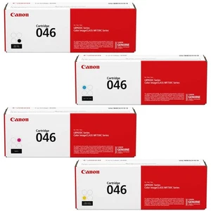 Canon 046 Toner Set BK/C/M/Y, Genuine, OEM, High Yield, 4-Pack, Sealed - Picture 1 of 7