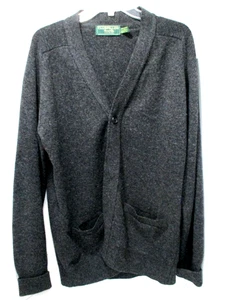 Vintage Clubfellow Marshall Fields Caridgan Herren Large grau Pullover Lammwolle - Bild 1 von 7