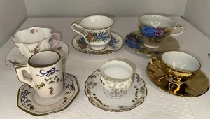 Lot Of 6 Tea Cups And Saucers 1 Shelley 1 Paragon - Picture 1 of 8