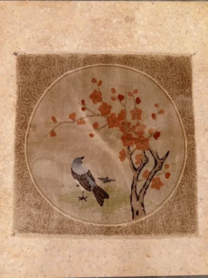 PIEZA DE COLECCIONISTA Alfombra de Habitación Vintage Natural Pura 100% Seda Pictórica para Niños Foto 1 de 4