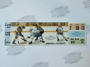 Boleto 1987 Los Angeles Kings at Edmonton Oiolers 3/6/87 Gretzky 1G 4A Kurri 2G - Imagen 1 de 2