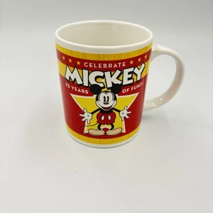 Vintage Disney Celebrate Mickey 75 Jahre Spaß Keramik Kaffee Tee Tasse Becher - Bild 1 von 6