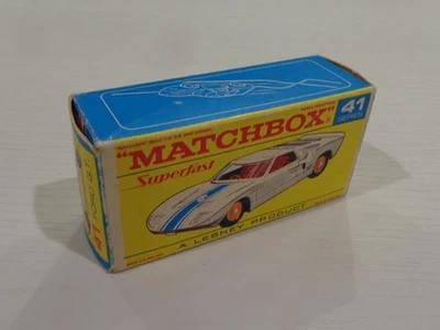 Vintage Matchbox Lesney No41 Ford GT 40 RARE RED SCRIPT "Superfast" EMPTY BOX - Image 1 of 4
