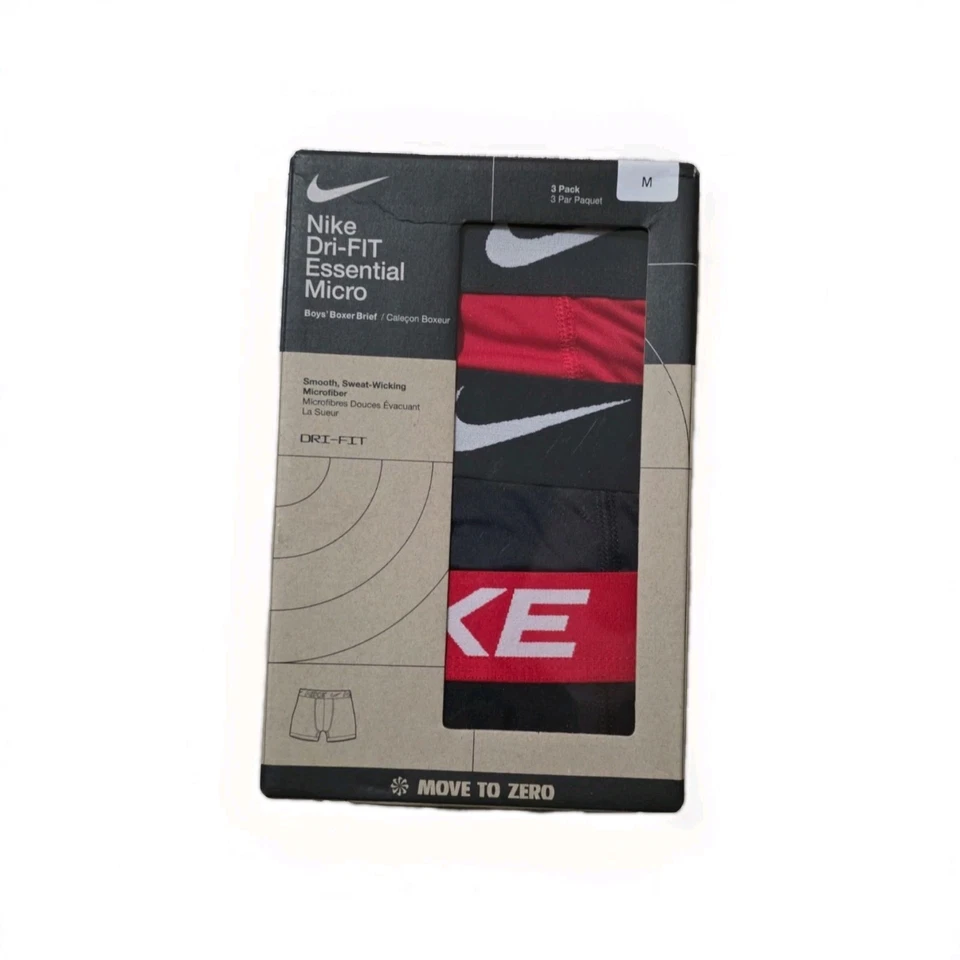 Nike Dri Fit Essential Cotton Stretch Boys Youth Boxer Briefs Underwear Youth M - Image 1 of 4
