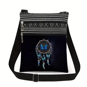 Dreamcatcher Crossbody Purse Bag 2 Zip Pockets Shoulder Strap New - Picture 1 of 3