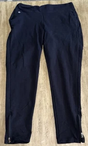 Lauren Ralph Lauren Jogger Sweatpants Women's Large Ankle Zip Pockets Black - Picture 1 of 11
