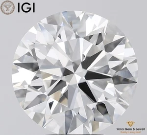Round Brilliant Cut Diamond 5.00 Carat CVD Lab Grown G Color VVS2 IGI Certified - Picture 1 of 9