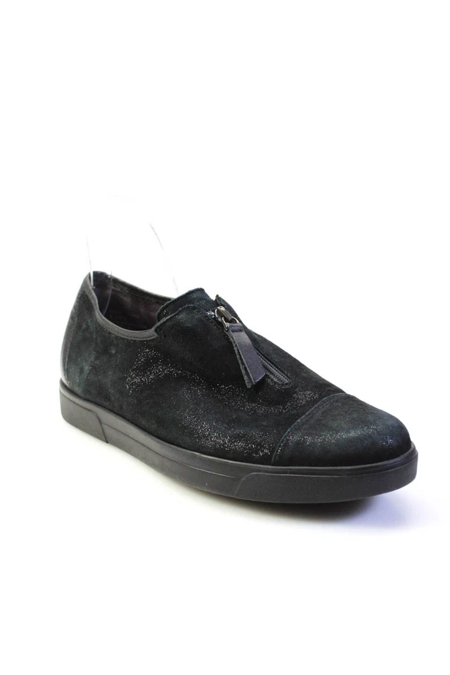 Tenis Munro para mujer de gamuza brillante con cremallera frontal bajos negros talla 8,5 Foto 1 de 4