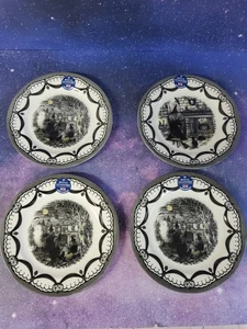 Royal Stafford Halloween Coven Witch Ghost Cat SALAD Plates Set x 4 8.5" - Picture 1 of 5