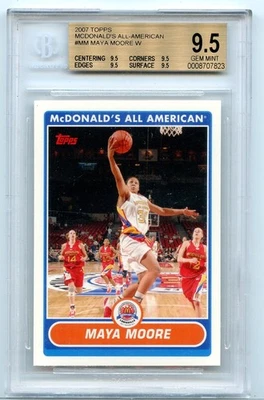 Maya Moore 2007 Topps McDonald's All-American #MM Rookie Card RC BGS 9.5 WNBA - Image 1 of 2