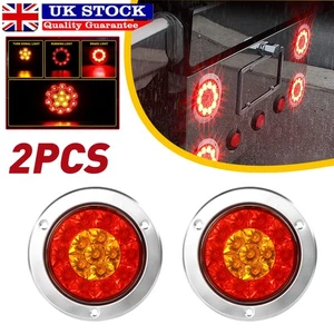 4'' INCH Round Rear LED Light Tail Stop Brake Turn Signal Lamp Trailer Truck Van - Picture 1 of 17