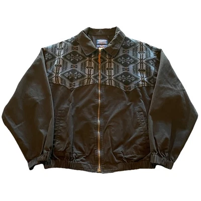 Pendleton High Grade Western Wear Wool Jacket Men’s Large Black Aztec USA Made - Image 1 of 4